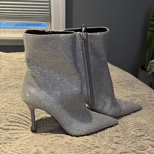 Zara Silver Sparkling Ankle Boots
